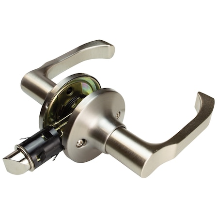 Global RV/Manufactured Housing Interior Lockset, Lever Style No 806 Passage/Non-Locking, Satin Nickel LSL-806PS-BSN